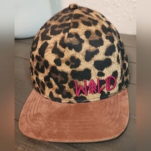 Wild Leopard Print Kids Hat with Brown Brim